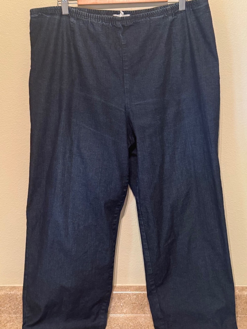 EILEEN FISHER Plus+  Organic Cotton Stretch Straight-Leg Elastic Waist Jean - 2X